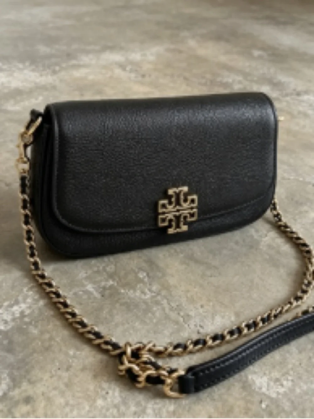 Tory Burch Black Leather Chain Crossbody Bag